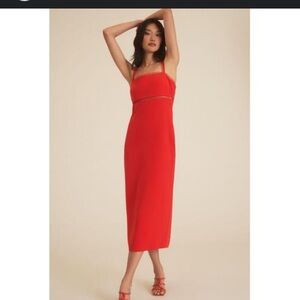 CECE Red Midi Dress